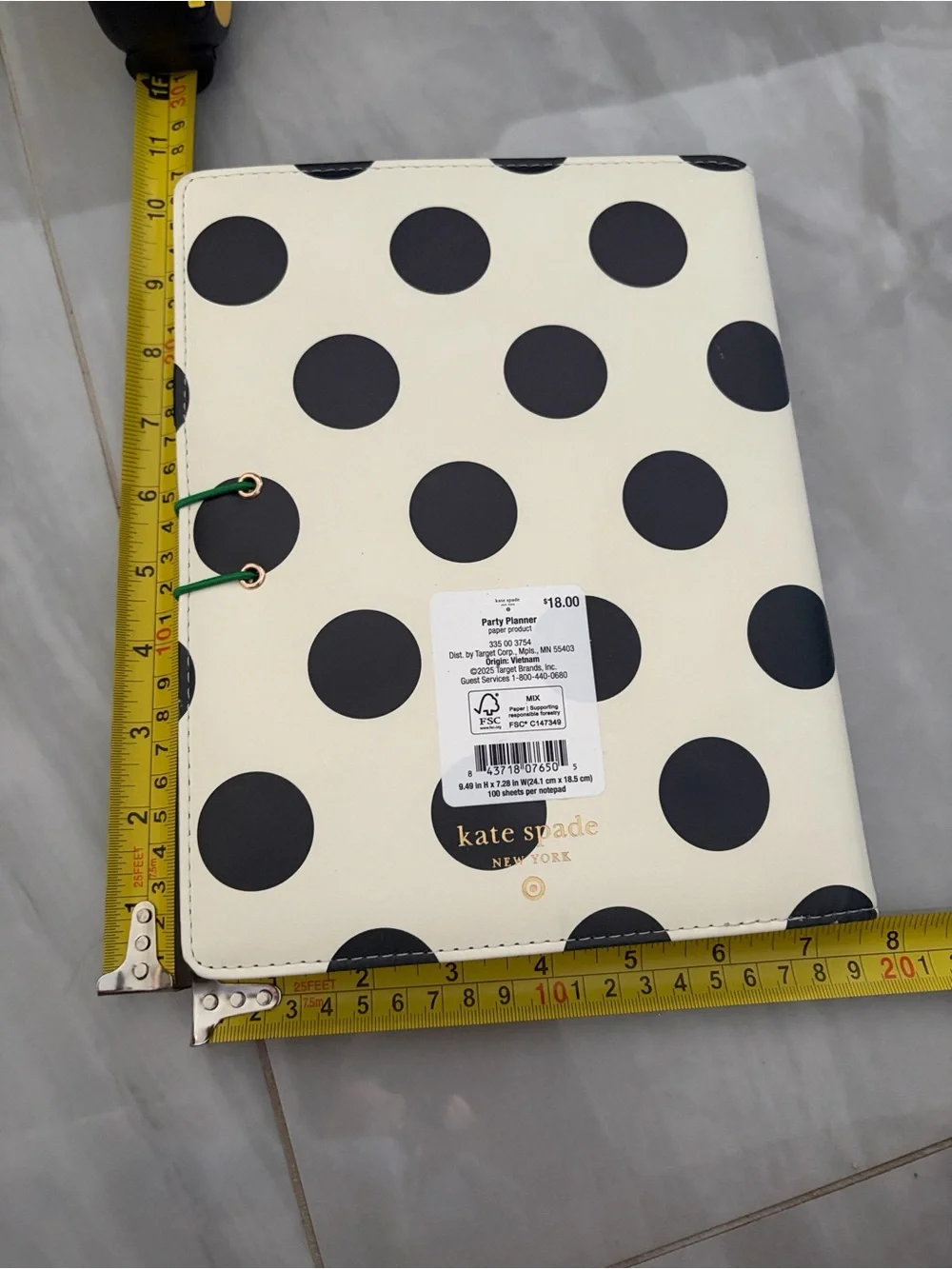 kate spade Cream and Black Polka Dot Folio